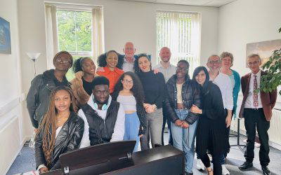 Councillor visit, cake, chat and singing 